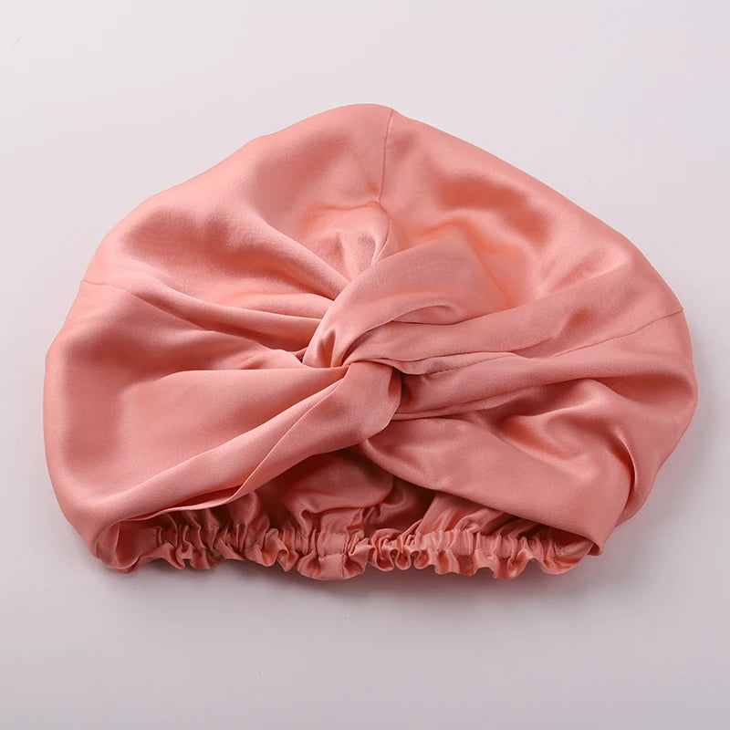 100% Mulberry Silk Night Cap 19 Momme Women'S Solid Sleeping Hat Night Sleep Cap Hair Care Free Shipping World Wide