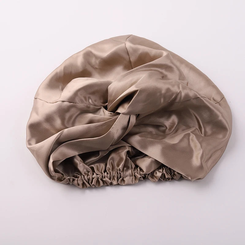 100% Mulberry Silk Night Cap 19 Momme Women'S Solid Sleeping Hat Night Sleep Cap Hair Care Free Shipping World Wide