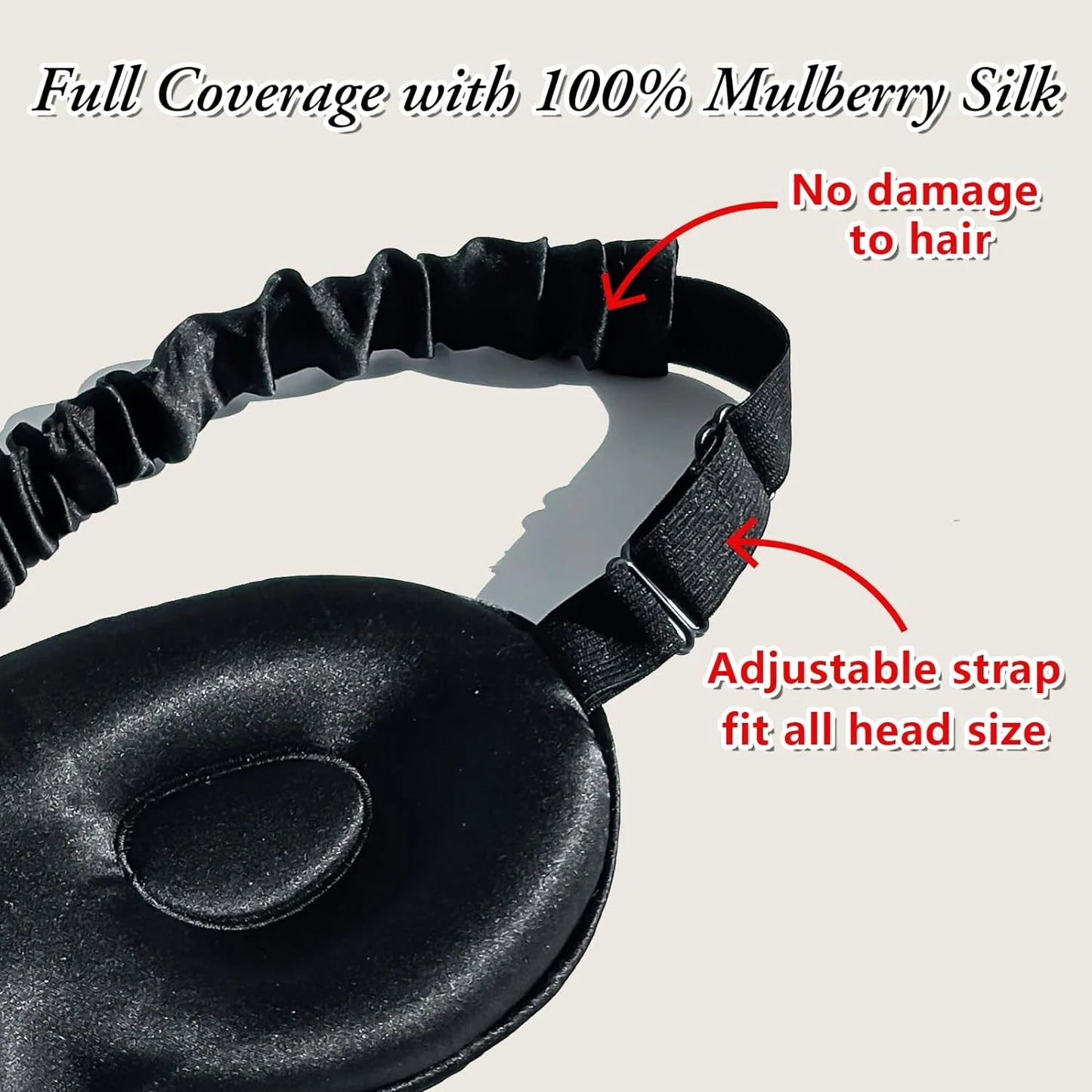 100% Pure Mulberrry Silk Sleep Mask,3D Contoured No Pressure Eye Covers,Soft Blindfold for Sleeping,Luxury Silk Sleep Eyemask